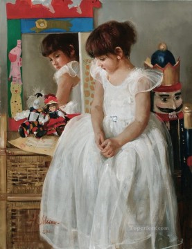 Pretty Little Girl NM タジキスタン 04 印象派 Oil Paintings